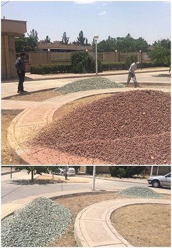 اجرای شن ریزی و زیبا سازی محیط مرکز بهداشت شهر مجلسی توسط نیروهای خدمات شهری شهرداری