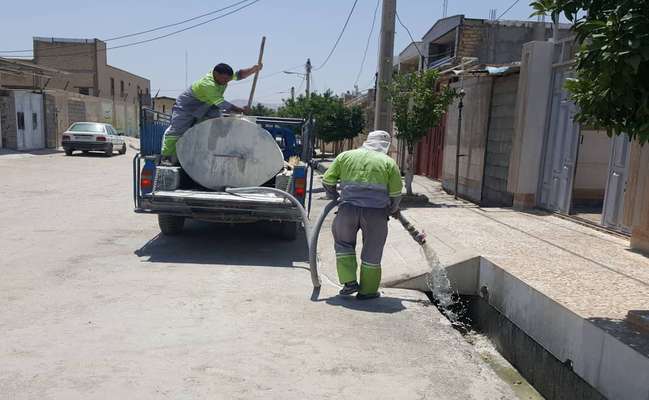 آهک پاشی و گندزدایی جداول روباز با آغاز فصل گرما