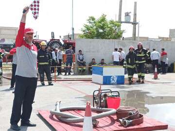 مسابقات عملیاتی آبرسانی با پمپ پرتابل توسط سازمان آتش‌نشانی برگزار می‌شود